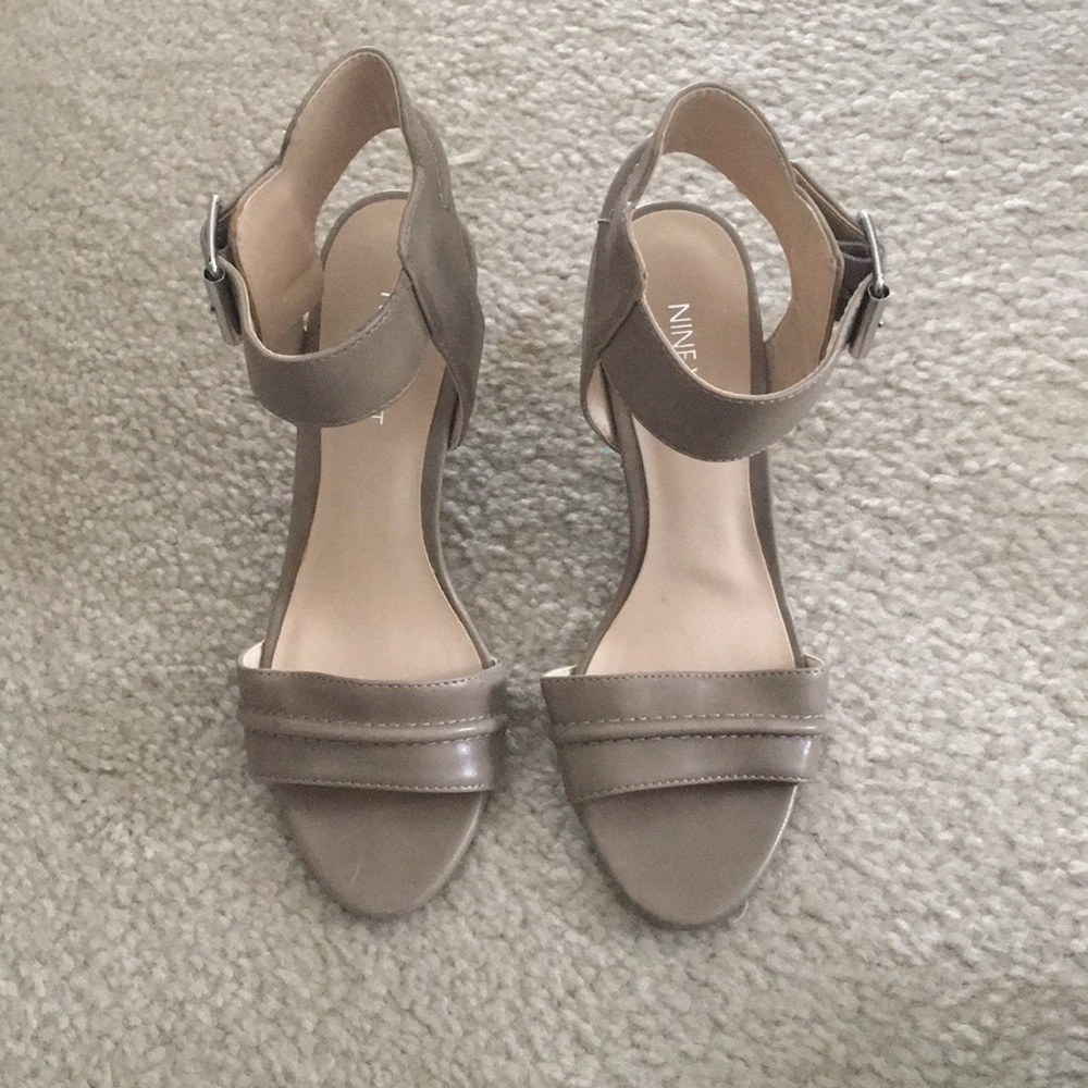 Nude Nine West Wedges-size 6
